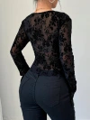 Cross-border European and American Amazon fashion mature woman style solid color round neck, cinched waist, slit metal button summer dress, women's lace lace dress, breathable Item Picture
